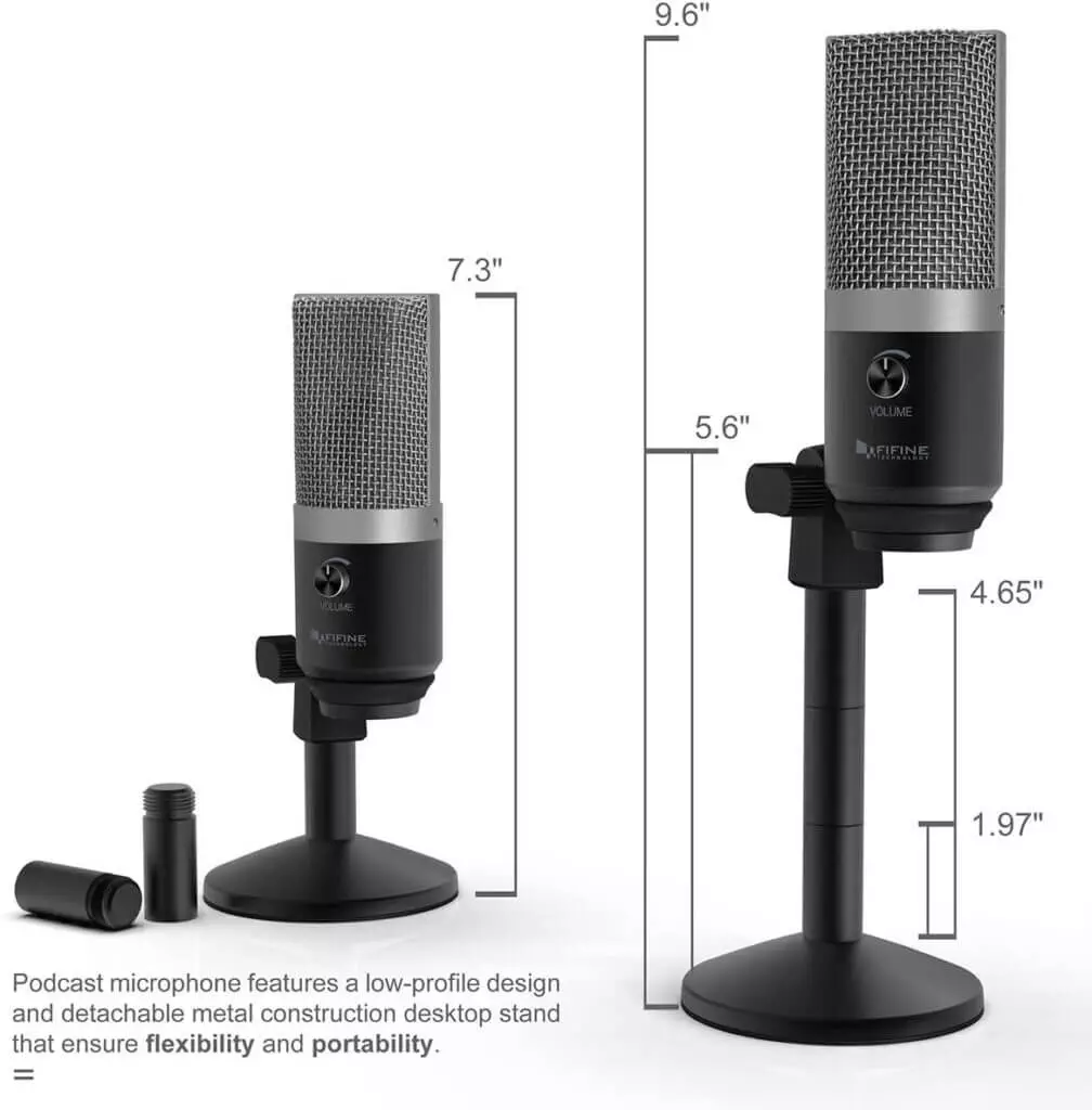 FIFINE K670 USB Unidirectional Condenser Microphone stand adjust