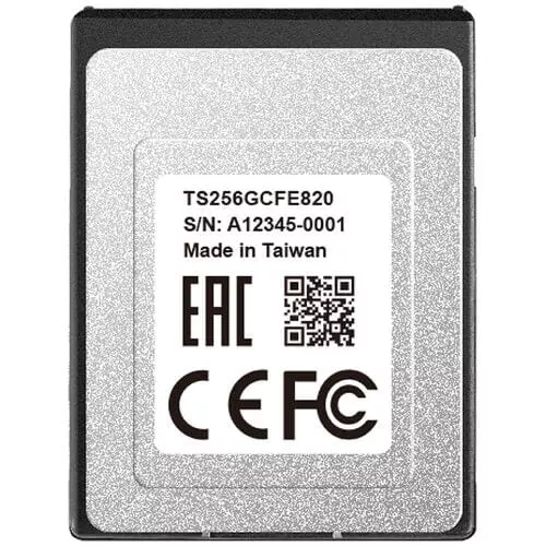 Transcend 256GB CFexpress 820 Type B Memory Card (R1700/W1000)