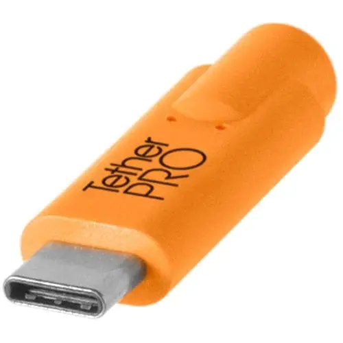 TetherPro CUC33R15-ORG High-Visibility USB-C to 3.0 Micro-B Right Angle Cable 15