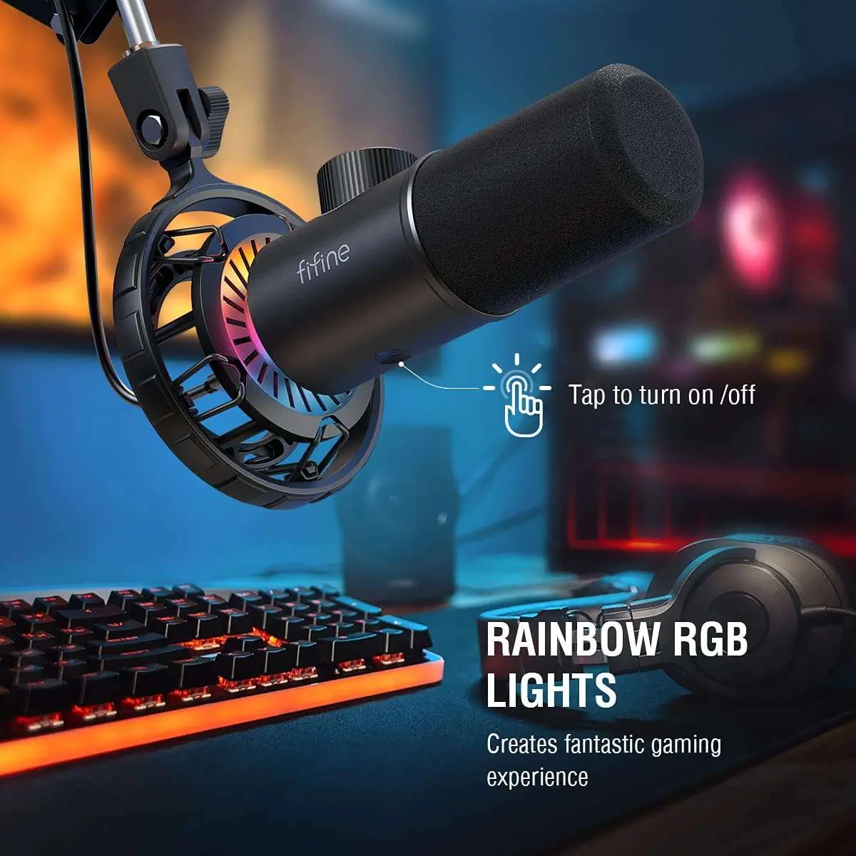FIFINE K658 RGB USB DYNAMIC CARDIOID MICROPHONE