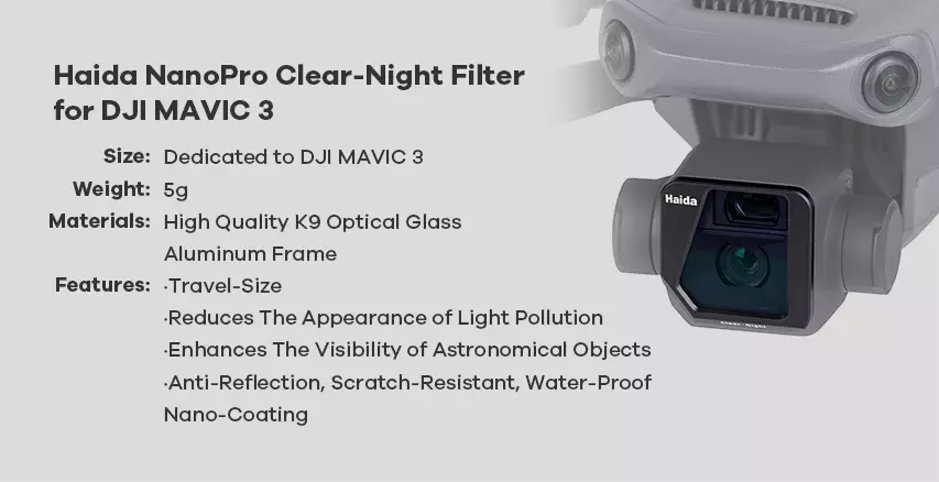NanoPro Clear-Night Filter for DJI MAVIC 3 Detail