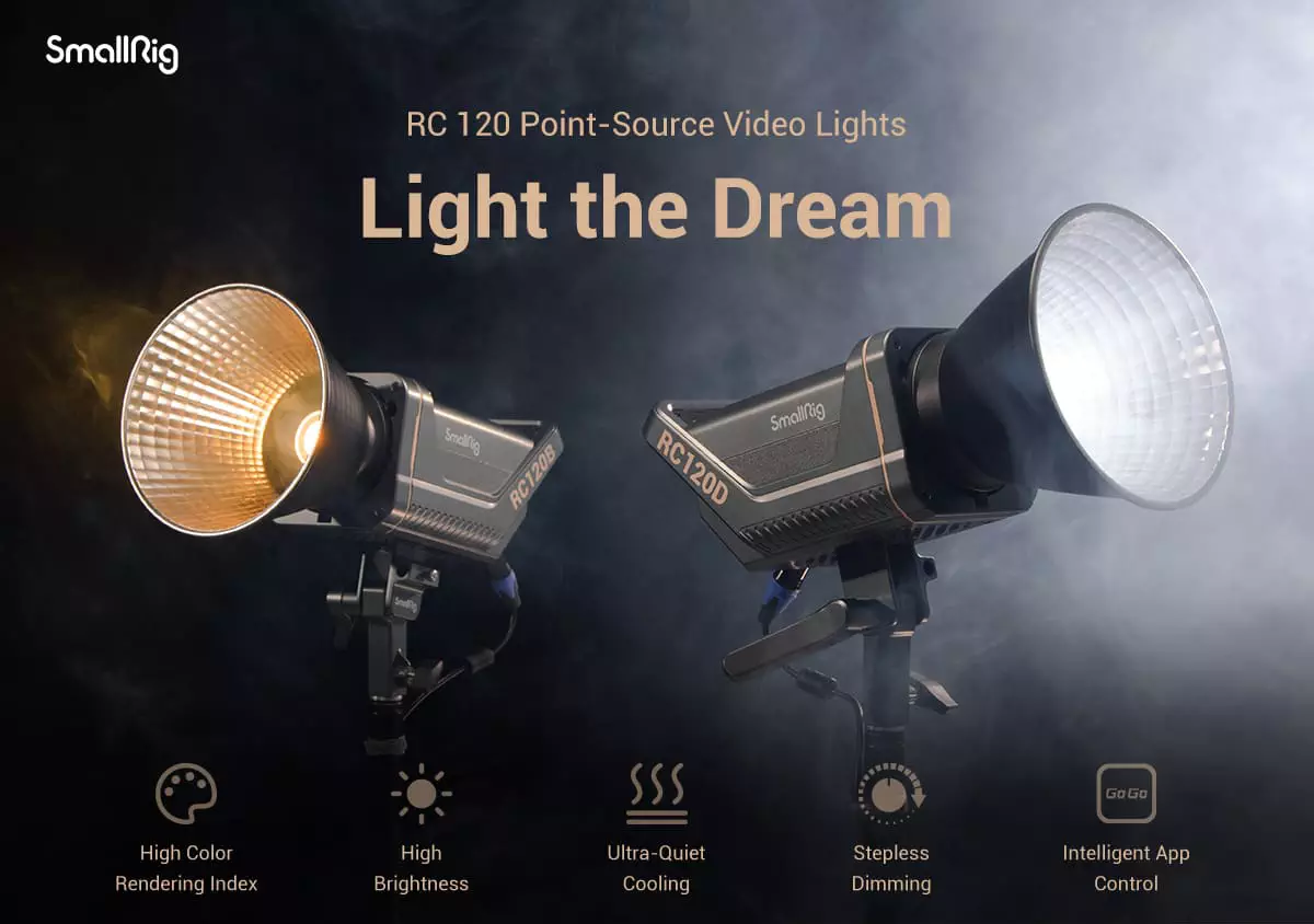 SmallRig RC 120D Daylight Point-Source Video Light (American standard) 3470 Detail