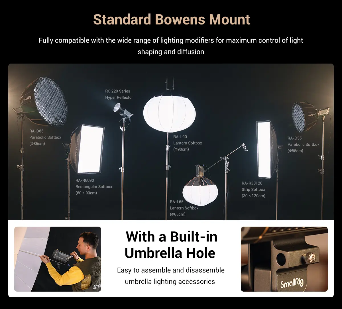 SmallRig RC 220D 220B LED Video Light Detail