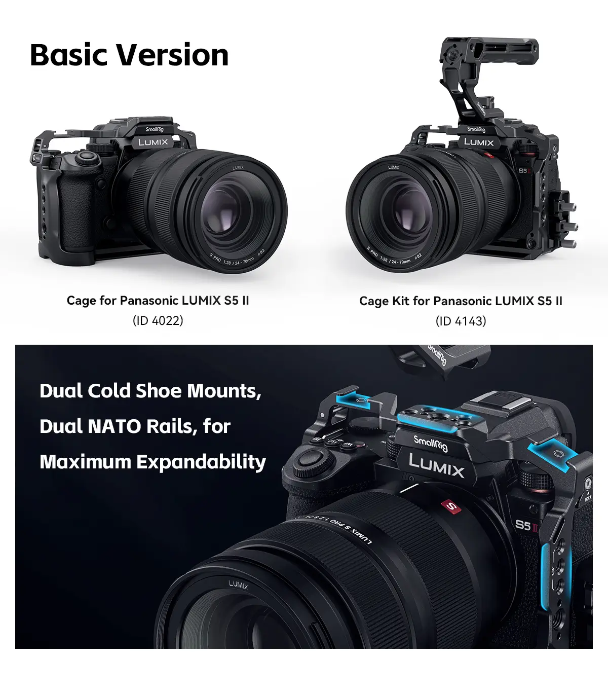 SmallRig - 4023 “Black Mamba” Cage for Panasonic LUMIX S5 II Detail