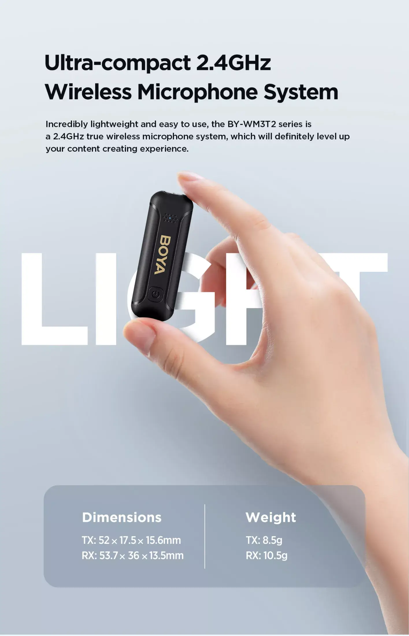 Boya BY-WM3T2-M1 M2 Mini 2.4GHz Wireless Microphone