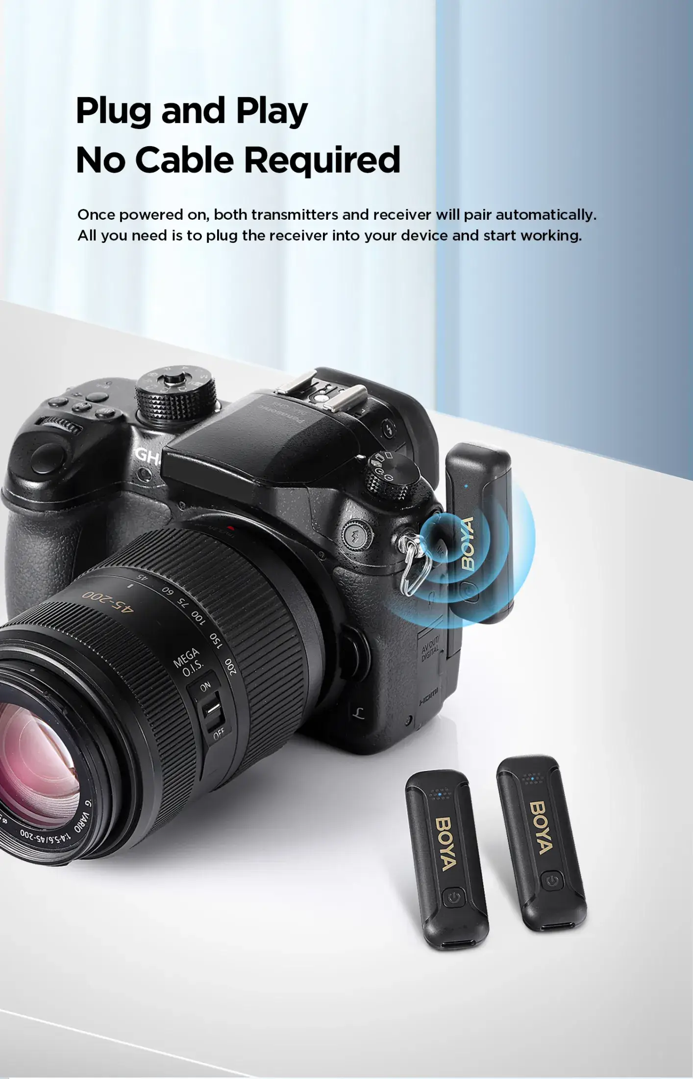 Boya BY-WM3T2-M1 M2 Mini 2.4GHz Wireless Microphone