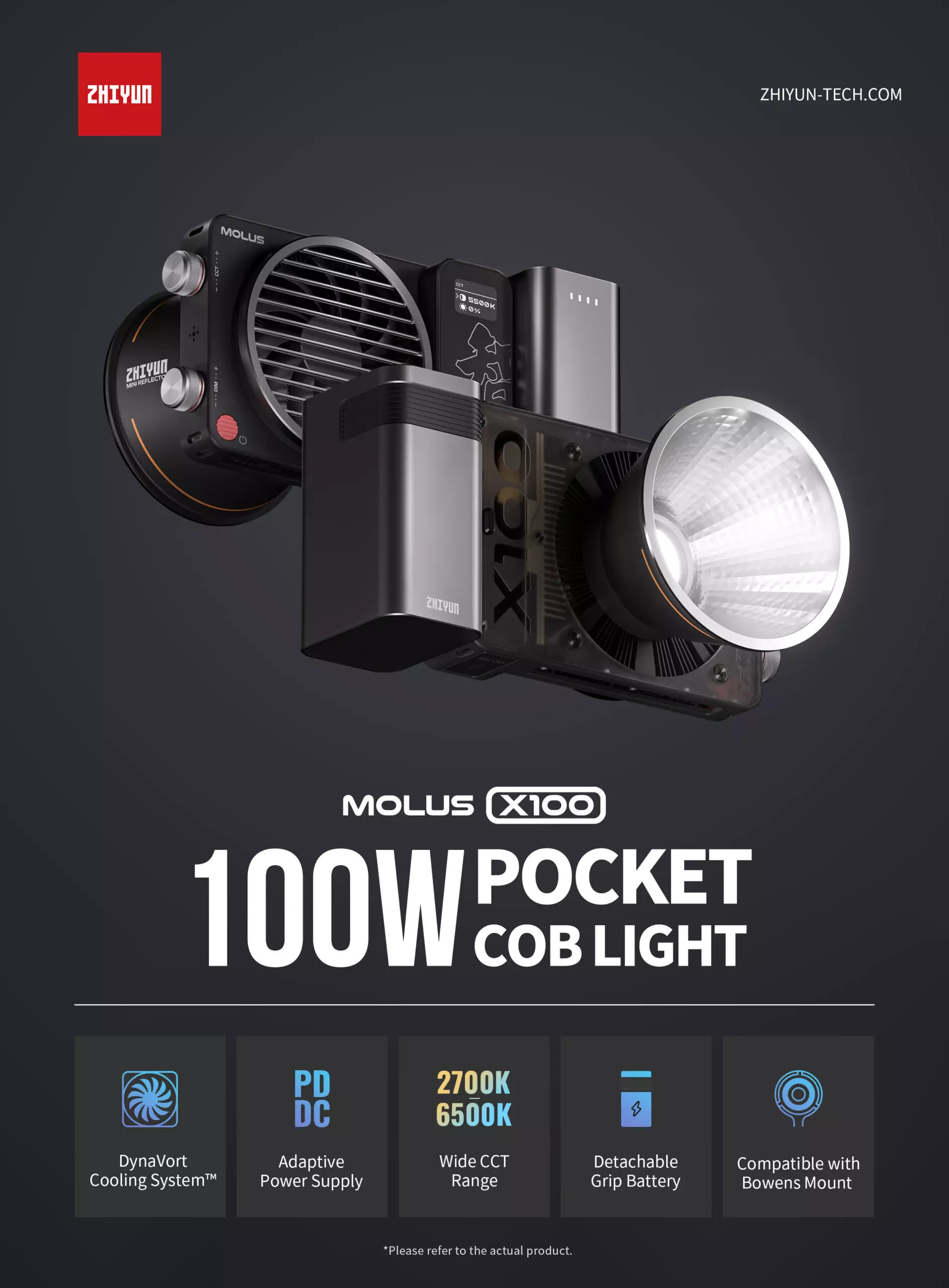 Zhiyun Molus X100 Pocket COB 100W Lights