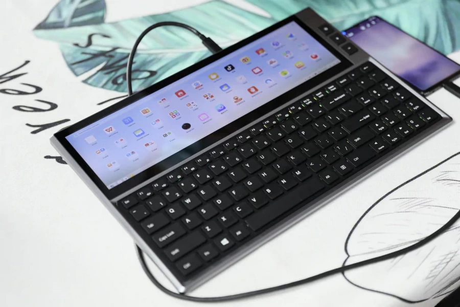 FICIHP Multifunctional Keyboard with 12.6 inches Touchscreen K1