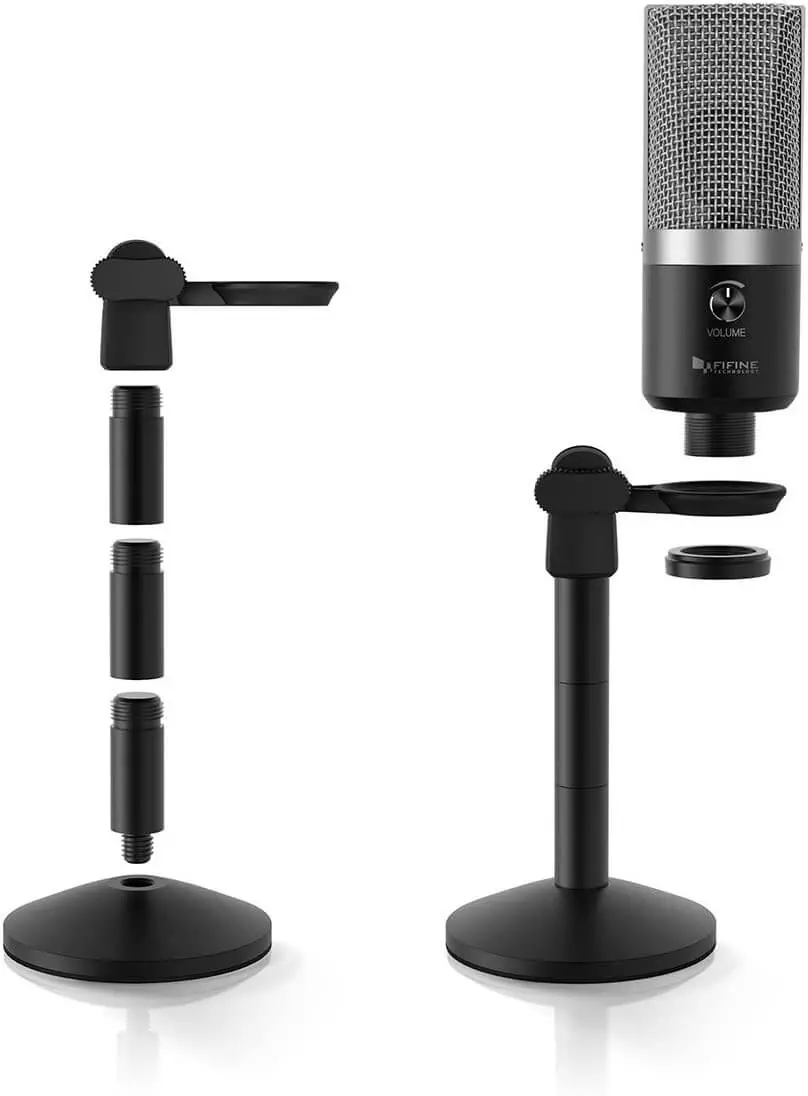 FIFINE K670 USB Unidirectional Condenser Microphone stand height adjust